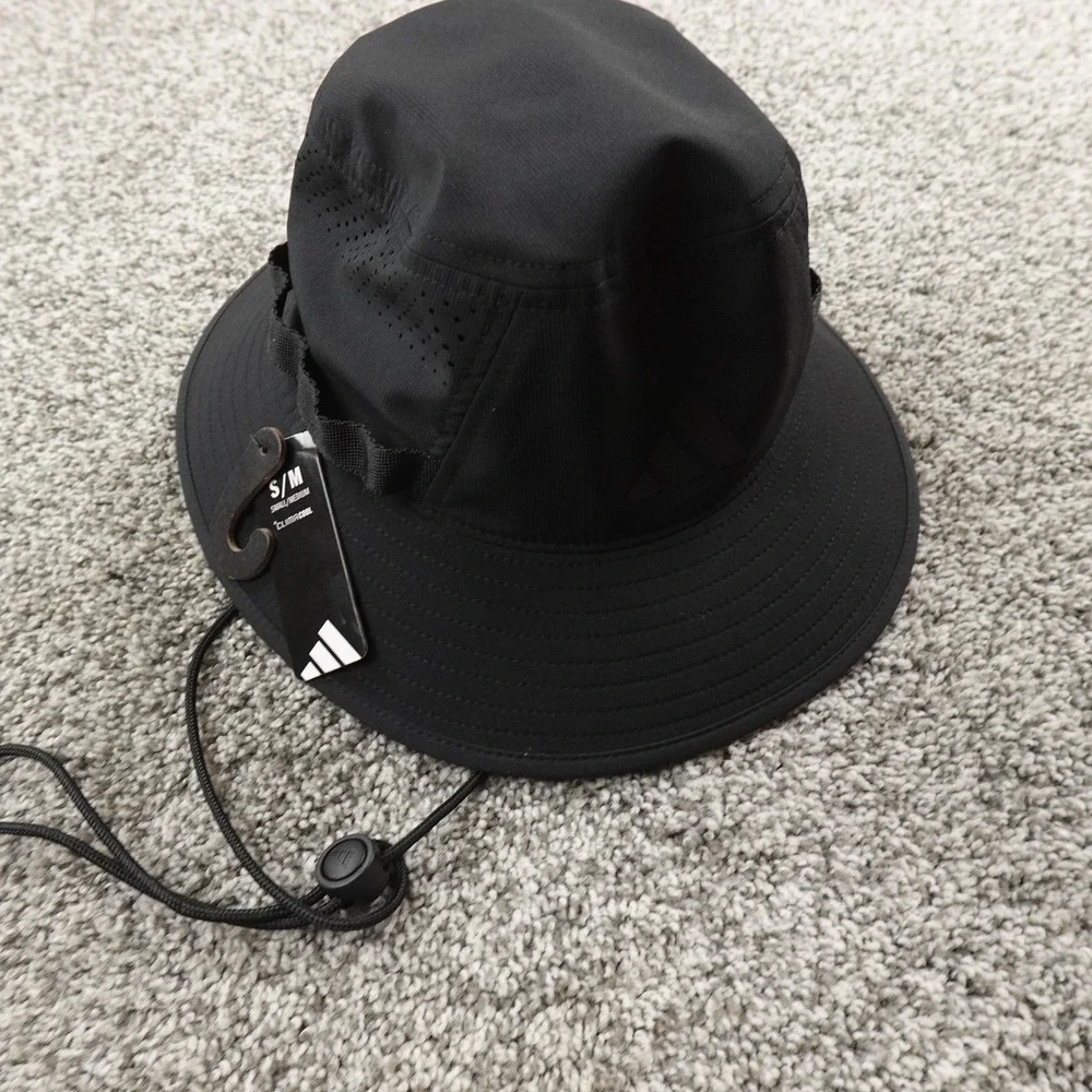 NEW Adidas Hat Cap Mens M Black Climacool Boonie Bucket Wide Brim Outdoor Hiking